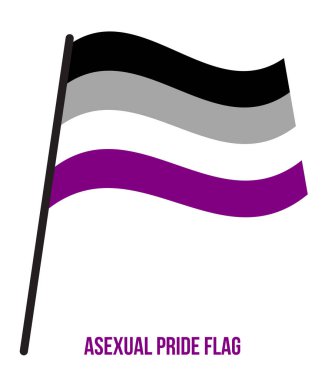 Asexual Pride Bayrak Waving Vektör İllüstrasyon Doğru Renk Düzeni ile Tasarlanmıştır