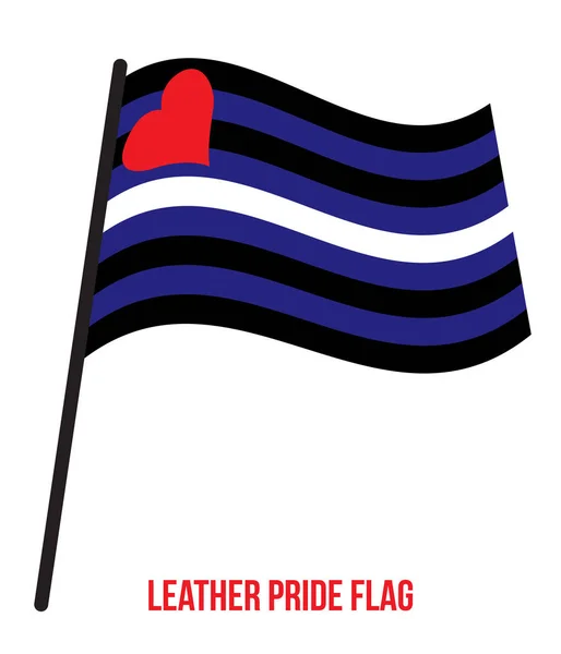 Δερμάτινη σημαία υπερηφάνειας κυματιστό διανυσματικό εικόνα σχεδιασμένο με σωστό συνδυασμό χρωμάτων. — Διανυσματικό Αρχείο