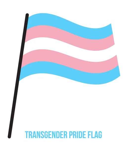 Illustration vectorielle d'agitation de drapeau de fierté transgenre conçue avec le schéma de couleur correct — Image vectorielle