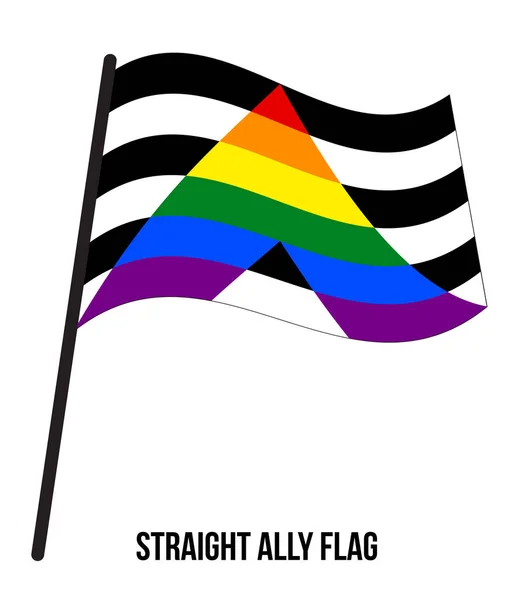 Illustration vectorielle droite d'ondulation de drapeau d'allié conçue avec le schéma de couleur correct — Image vectorielle