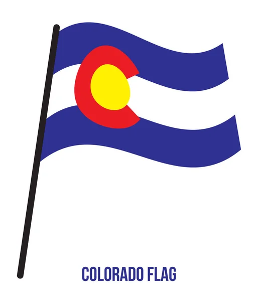 Colorado (U.S. State) Bandeira acenando ilustração vetorial em fundo branco — Vetor de Stock