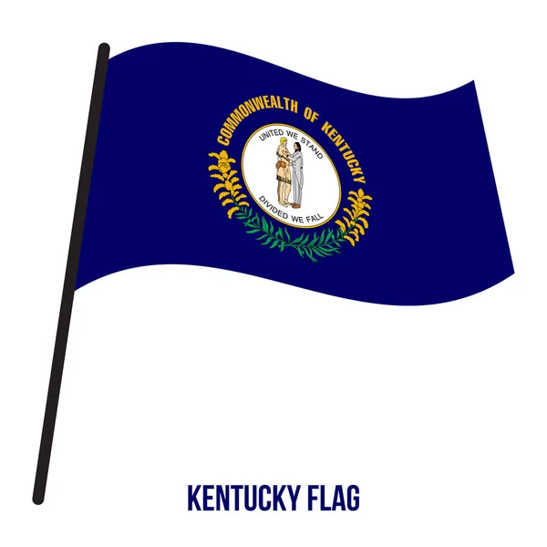 Kentucky (U.S. state) flagga vifta vektor illustration på vit bakgrund — Stock vektor