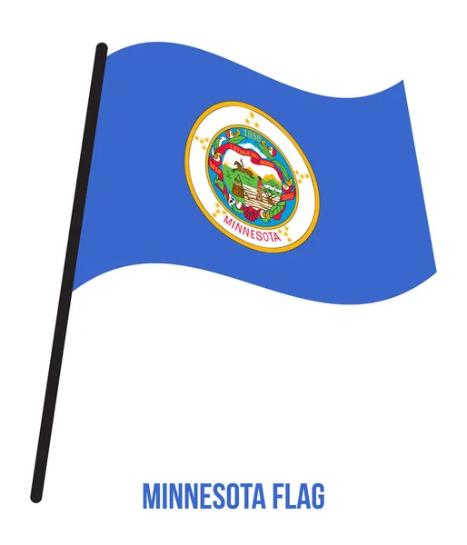 Μινεσότα (πολιτεία Η.Π.Α.) σημαία κυματιστό διάνυσμα εικόνα σε λευκό φόντο — Διανυσματικό Αρχείο