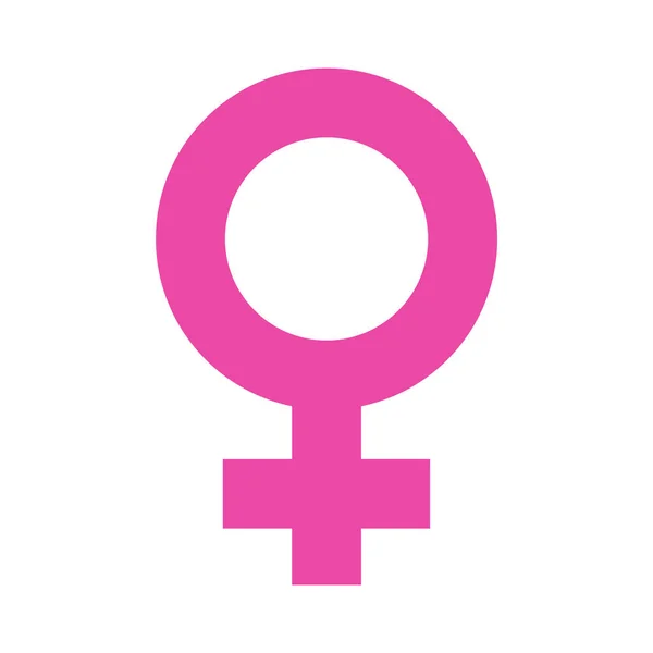 Symbole féminin en contour simple Rose Color Design. Signe de genre vecteur d'orientation sexuelle féminine — Image vectorielle