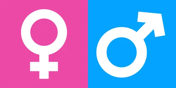 Kjønnsidelister med fargebakgrunnsillustrasjon. Ikoner for vektorer menn og kvinner . – stockvektor