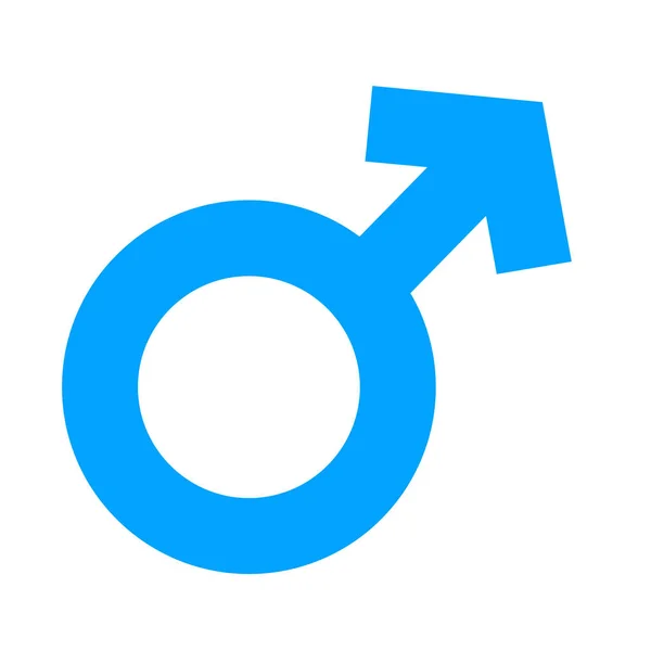 Symbole masculin en contour simple Design de couleur bleue. Signe de genre vecteur d'orientation sexuelle masculine — Image vectorielle