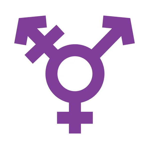 Transznemű szimbólum egyszerű vázlat Violet Color Design. Szexuális irányultság Vector nemek bejelentkezés — Stock Vector