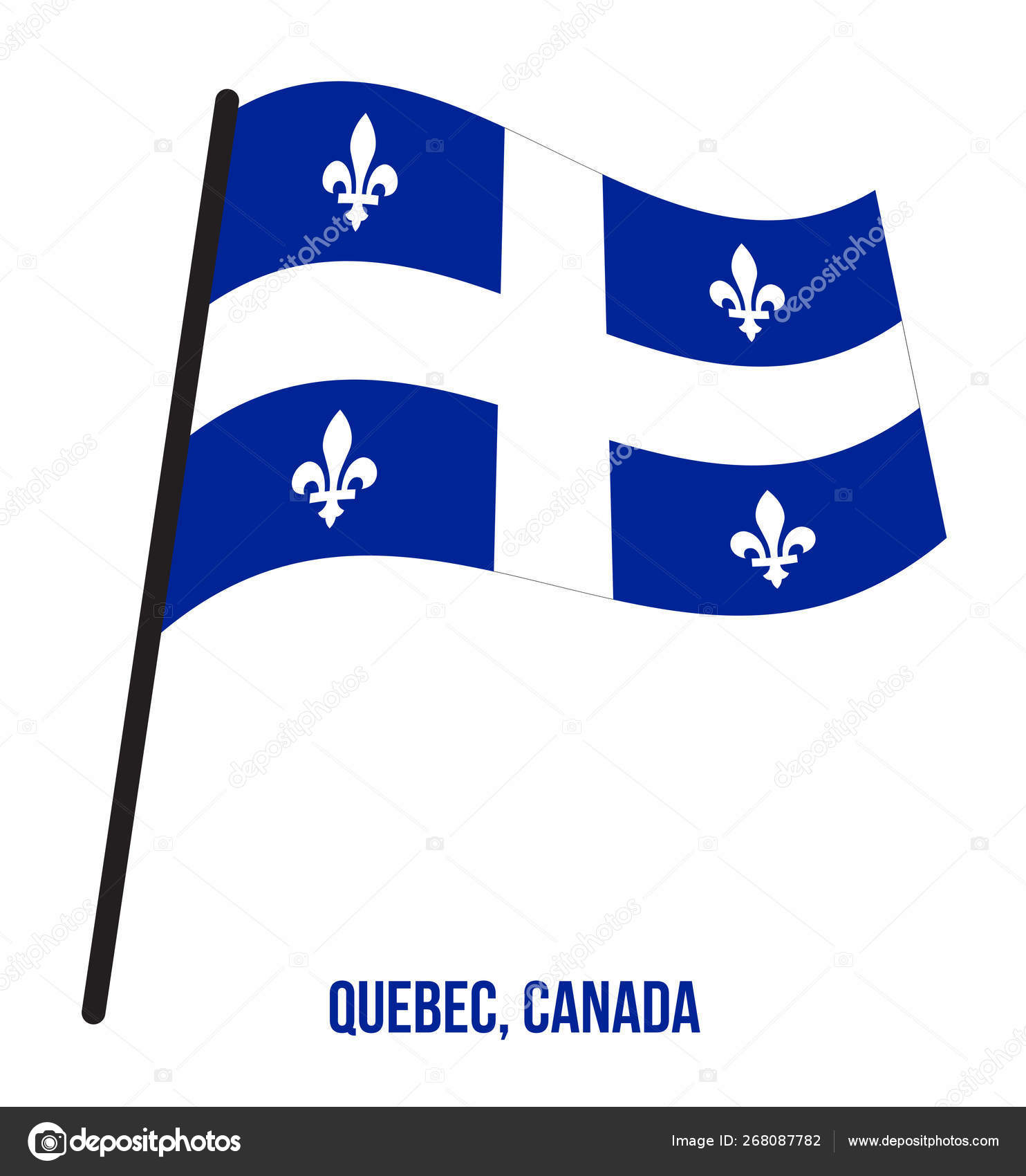 Download Quebec Flag Waving Vector Illustration on White Background ...