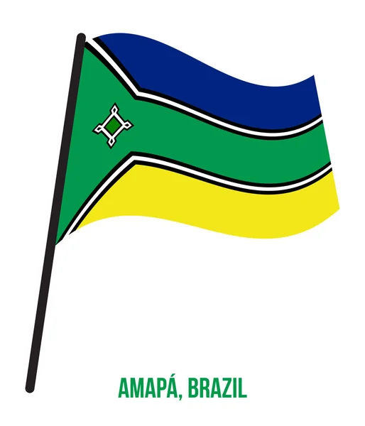Illustration vectorielle du drapeau Amapa sur fond blanc. États Drapeau du Brésil — Image vectorielle