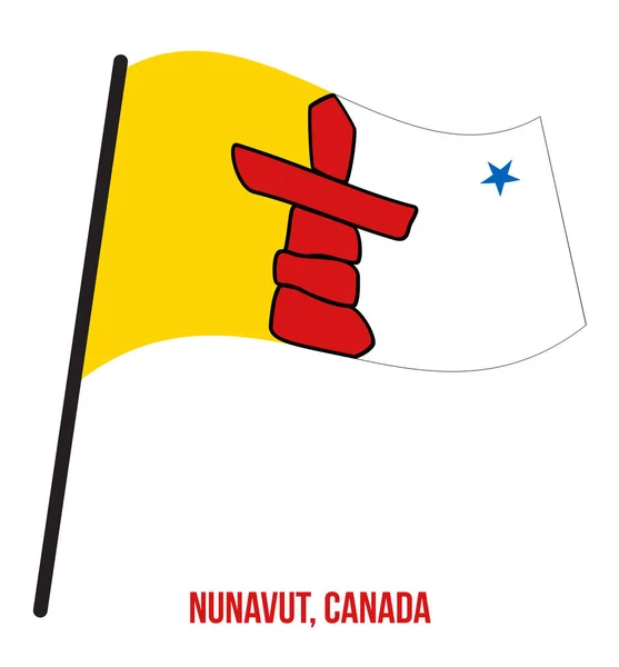 Flaga Nunavut Waving wektor ilustracja na białym tle. Flaga terytorium Kanady — Wektor stockowy