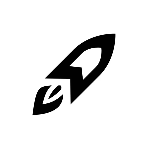 Ракетная икона в плоском стиле векторная икона для приложений и сайтов. Черная икона. Векторная миграция — стоковый вектор