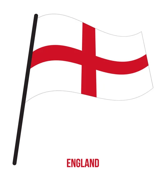 Engeland vlag zwaaiende vector illustratie op witte achtergrond. Landen van het Verenigd Koninkrijk. — Stockvector