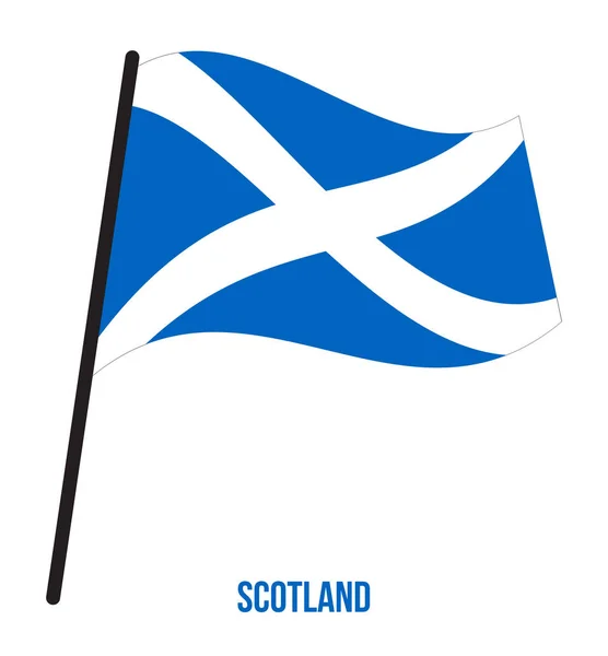 Escocia Bandera ondeando Vector Ilustración sobre fondo blanco. Países del Reino Unido — Vector de stock