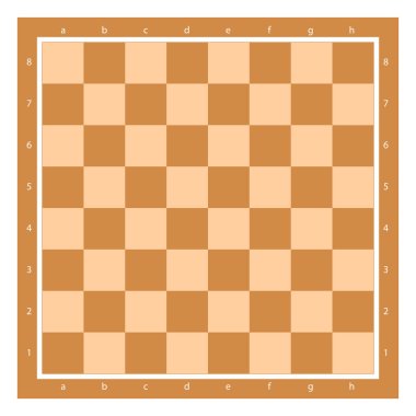 Brown Chess Board Top View With Algebraic Notation Vector Illustration. Chessboard Tile. clipart
