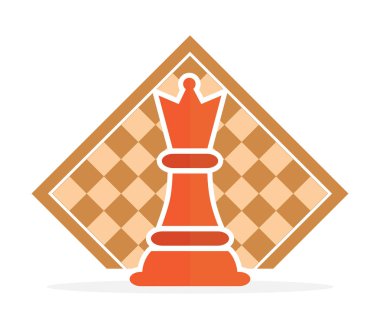 Satranç Tahtası Modern Vektör İllüstrasyon Üzerine Satranç Figürleriyle İş Stratejisi Kavramı
