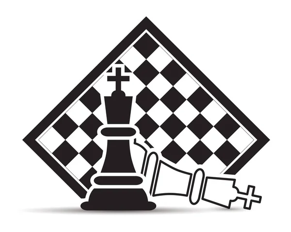 Schaakmat in schaakbord op een witte achtergrond vector illustratie. Schaken koning figuren stukken. — Stockvector