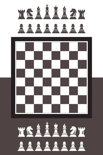 Chess Game Vector Illustration in Flat Style. Chiffres d'Échecs Roi, Reine, Évêque, Chevalier, Crochet, Pion . — Image vectorielle