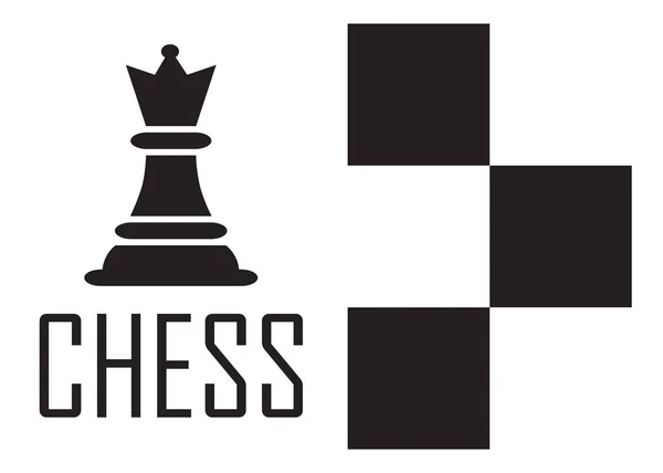 Chess Logo Concept avec Checkerboard. Chess Vector Illustration. Black Icônes d'échecs . — Image vectorielle