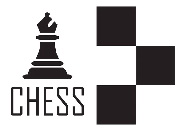 Chess Logo Concept avec Checkerboard. Chess Vector Illustration. Black Icônes d'échecs . — Image vectorielle