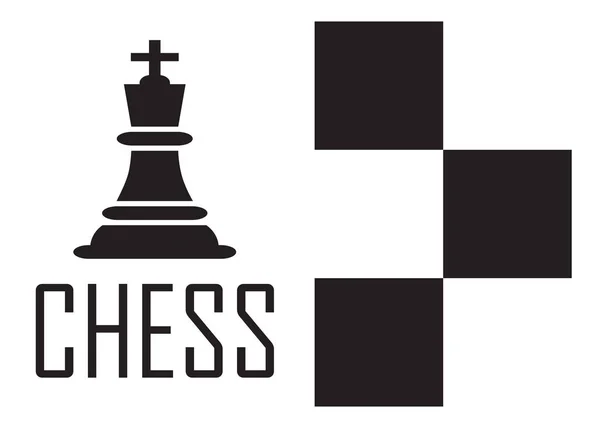 Concepto de logo de ajedrez con tablero de ajedrez. Ilustración de vectores de ajedrez. Iconos de Ajedrez Negro . — Vector de stock