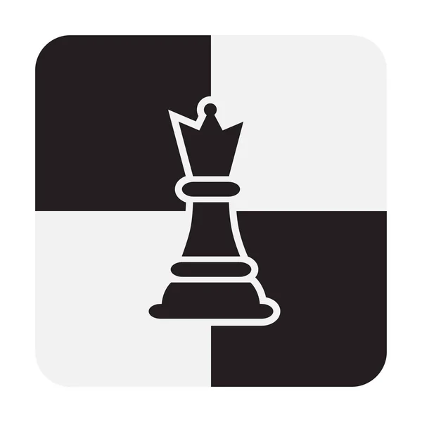 Sakk Queen darab elszigetelt fehér háttér. Chessboard Queen sziluettek Vector illusztráció. — Stock Vector