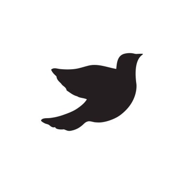 Uygulamalar, Ui, Web Siteleri için Düz Stil Vektör Kuş Simgesi. Siyah Simge Vektör Çizimi.