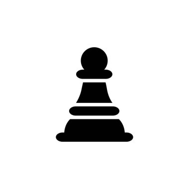 Uygulamalar, Ui, Web Siteleri için Düz Stil Vektör Satranç Rehin Simgesi. Siyah Simge Vektör Çizimi.