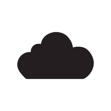 Uygulamalar, Ui, Web Siteleri için Düz Stil Vektör Simgesi bulut simgesi. Bulutlu Siyah Simge Vektör İllüstrasyon.