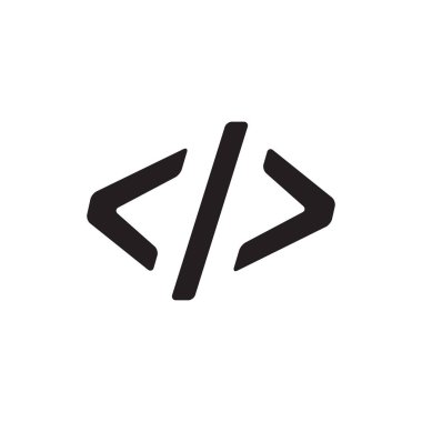 Uygulamalar, Ui, Web Siteleri için Düz Stil Vektör Simgesi kod simgesi. Bulutlu Siyah Simge Vektör İllüstrasyon.