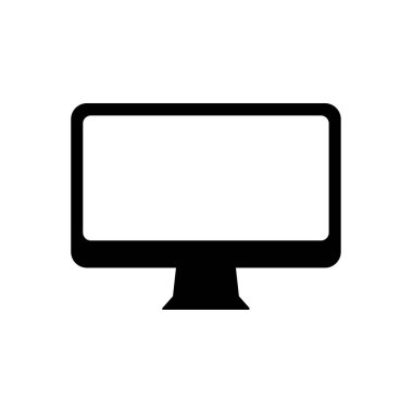 Uygulamalar, Ui, Web Siteleri için Düz Stil Vektör Simgesi Bilgisayar Monitörü Simgesi. Siyah Simge Vektörü