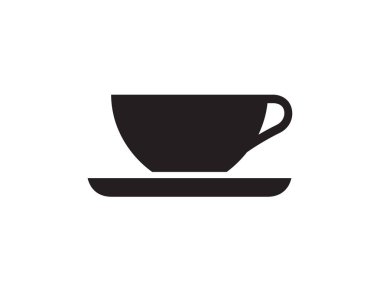 Kahve Fincanı Boş Simge Düz Stil Vektör Simgesi Uygulamalar, Ui, Web Siteleri için. Siyah Simge Vektör Çizimi.