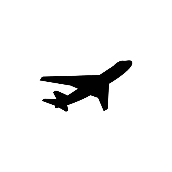Flugzeug-Symbol im flachen Stil Vektor für Apps, UI, Webseiten. Abbildung schwarzer Symbolvektoren. — Stockvektor
