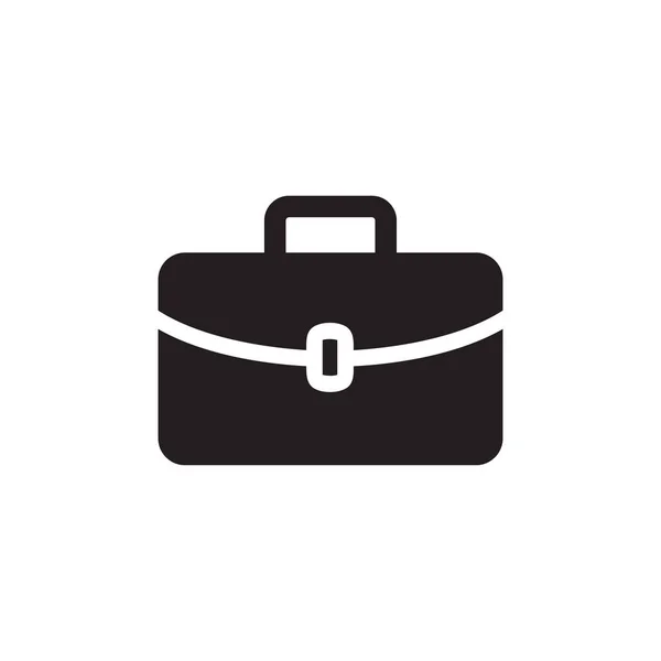 Icona valigetta in stile piatto vettoriale per applicazioni, interfaccia utente, siti web. Illustrazione vettoriale icona nera . — Vettoriale Stock