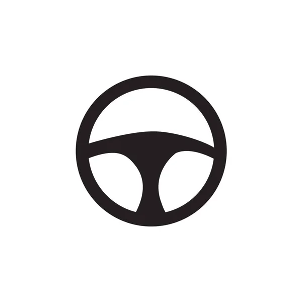 Vetor de volante de carro em estilo plano. Ilustração do vetor do ícone da movimentação do carro preto . — Vetor de Stock