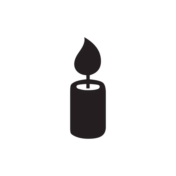 Icona di candela in stile piatto vettoriale per applicazioni, UI, siti web. Illustrazione vettoriale icona nera . — Vettoriale Stock