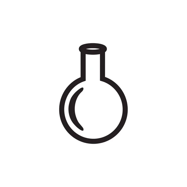 Ícone de tubo de teste em vetor de estilo plano. Ilustração do vetor do ícone do frasco preto —  Vetores de Stock
