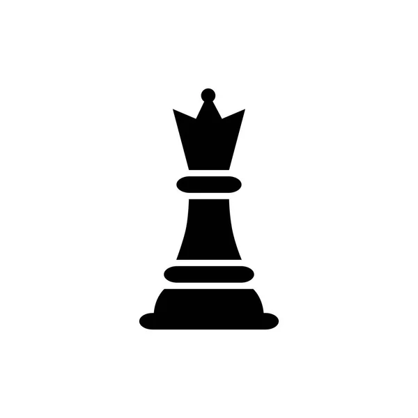 Icona regina degli scacchi in stile piatto vettoriale per applicazioni, interfaccia utente, siti web. Illustrazione vettoriale icona nera . — Vettoriale Stock