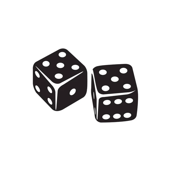 Casino Zar Simgesi Düz Stil Vektör Simgesi Uygulamalar, Ui, Web Siteleri için. Siyah Simge Vektör Çizimi.