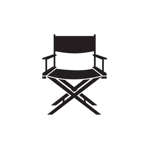 Ikona krzesło reżyser w płaski styl wektor ikona dla aplikacji, UI, stron internetowych. Czarny ikona wektor ilustracja — Wektor stockowy