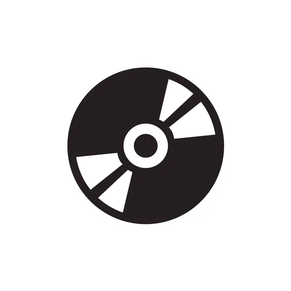 Icono de DVD o CD en el icono de vectores de estilo plano para aplicaciones, interfaz de usuario, sitios web. Icono negro Vector Ilustración . — Archivo Imágenes Vectoriales