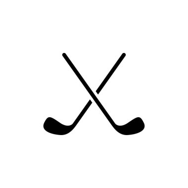 Golf Icon In Flat Style Vector For App, Ui, Web Siteleri. Siyah Simge Vektör Çizimi.