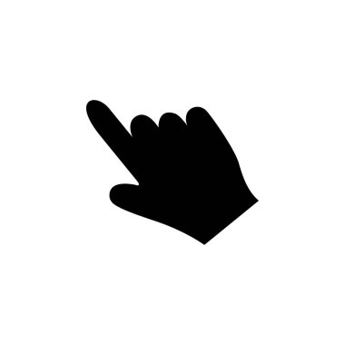 Uygulama, Ui, Web Siteleri için Düz Stil Vektör El Simgesi. Siyah Simge Vektör Çizimi.