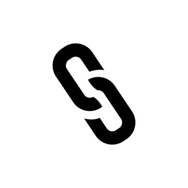 Bağlantı Simgesi Düz Stil Vektör App, Ui, Web Siteleri için. Siyah Simge Vektör Çizimi.