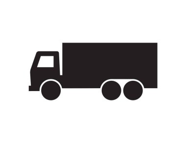 Büyük Kamyon Simgesi Uygulama, Ui, Web Siteleri için Düz Stil Vektör. Siyah Simge Vektör Çizimi.