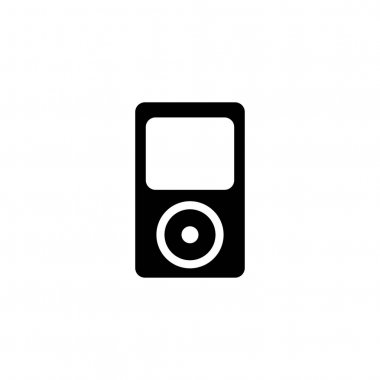 Uygulama, Ui, Web Siteleri için Düz Stil Vektör Müzik Çalar Simgesi. Siyah Simge Vektör Çizimi.