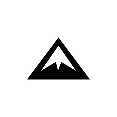 Dağ Simgesi Düz Stil Vektör App, Ui, Web Siteleri için. Siyah Simge Vektör Çizimi.