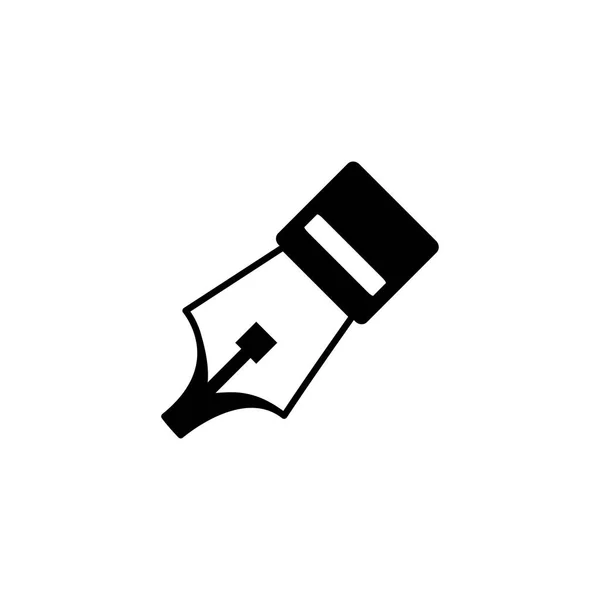 Ícone Nib caneta-tinteiro em estilo plano vetor para App, UI, sites. Ilustração do vetor do ícone preto . — Vetor de Stock