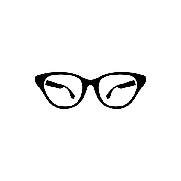 Icono de gafas en vector de estilo plano para aplicación, interfaz de usuario, sitios web. Icono negro Vector Ilustración . — Archivo Imágenes Vectoriales