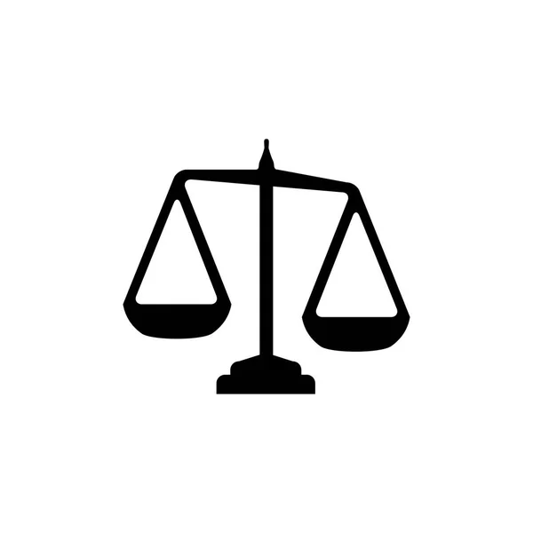 Justice Scales Icon in Flat Style Vector For App, UI, Websites. Вектор черной иконы . — стоковый вектор