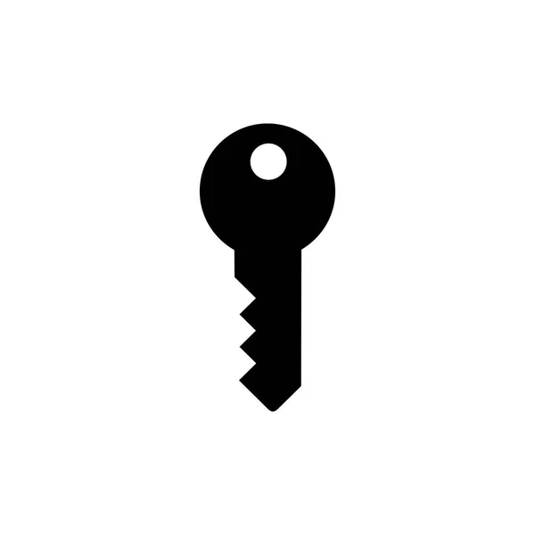 Schlüsselsymbol im flachen Stil Vektor für App, UI, Webseiten. Abbildung schwarzer Symbolvektoren. — Stockvektor